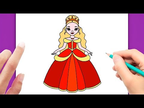 كيفية رسم أميرة صغيرة بسهولة وبخطوات بسيطة | تعلم الرسم | رسم سهل للمبتدئين