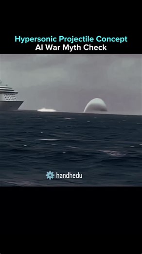 ☄️handhedu⚙️ on Instagram: "Hypersonic Projectile Test Simulation | Mach 5+ Ship-launched Weapon This AI generated visualization depicts a test of a hypersonic projectile launched from a ship based weapon system. Hypersonic rounds are defined by speed, traveling at Mach 5 or faster, not by exotic materials or antimatter. Unlike maneuverable hypersonic glide vehicles, a hypersonic projectile may follow a more predictable trajectory after launch. Its advantage comes from velocity. At these speeds,