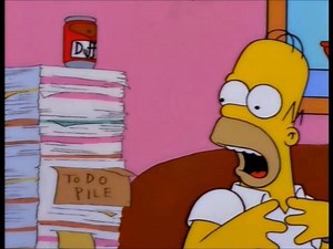 "Will you look at those morons. I paid my taxes over a year ago." (S9, E20: "The Trouble With Trillions") | Nothing but Simpsons clips