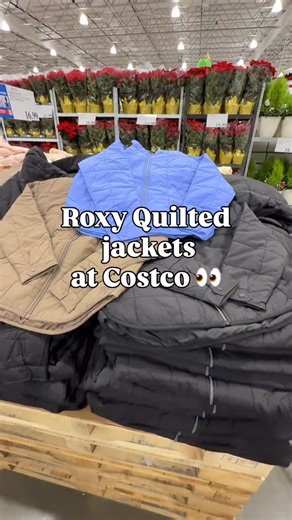 Costco New Deals |Alejandra Martinez on Instagram: "New Roxy quilted jackets with pockets at Costco!! For $24.99 you can’t beat this price!! They come in 3 colors beige, black and blue! I’m loving the beige!! And I love that they are not super thick 😍 share this with someone that would love these and follow for more new Costco finds #costco #costconewdeals #costconew #costcofinds #costcodeals #roxy"