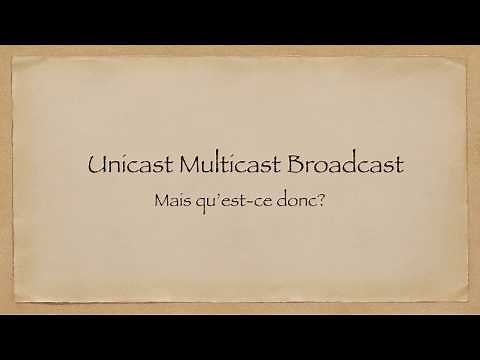 Qu'est ce que l'unicast, le multicast et le broadcast?