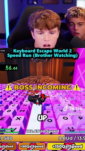 Speed Keyboard Escape World 2 Speed Run With Brother! #ryanrbx #roblox | Roblox