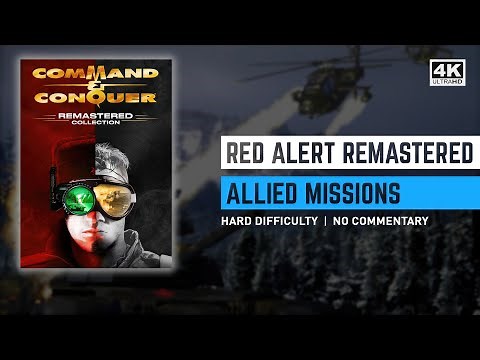 C&C Red Alert Remastered 4K - Intro + Allies Mission 1 - In The Thick Of It - Hard Difficulty