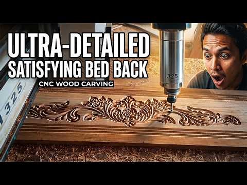 Beautiful Wooden Bed Back Design | Satisfying CNC Wood Carving