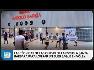 The techniques of the girls of Santa Barbara School to achieve a good serve in volleyball