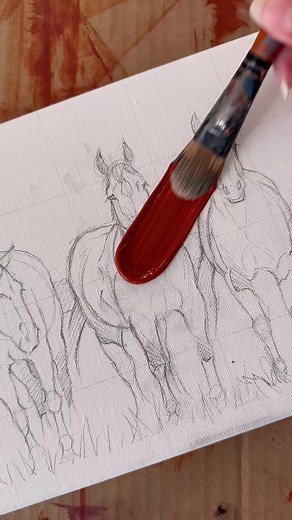 Commissioned Horse Portrait Painting Time-lapse