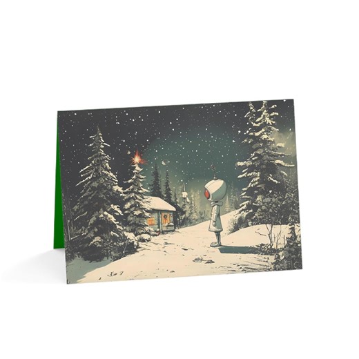 Horizontal Vintage Alien Holiday Cards – Best VALUE Multipacks 10–50! Free SHIPPING and Ships in Under a Week, Buy More, Pay Less. - Etsy