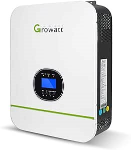 Solar Inverter 48V 3000W 120V/240V Split Phase Solar Inverter Growatt Built-in 80A MPPT Solar Charge Controller Pure Sine Wave Inverter for Home Use US Warehouse