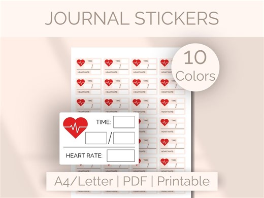 Blood Pressure Stickers Printable Journal Stickers Heart Rate Tracker Hypertension Log BP Stickers Health Journal Blood Pressure Tracker - Etsy
