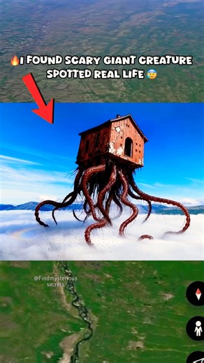 🔥I Found Creepy Giant Creature Caught On Google Earth 🌍! #shorts #findmysterioussecrets #earth