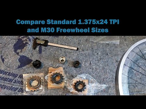 Compare 1.375x24 TPI and M30 freewheel sizes on a BMX style flip-flop hub