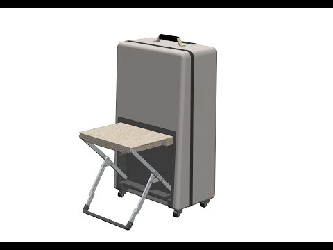 New Suitcase Design with Embedded Folding Chair using SolidWorks !!!