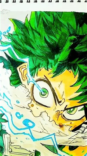 Deku Full Power Drawing 💚⚡ Rate 1–10 😈🔥 (Collab with @k4rishnaarts)