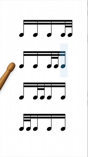 Popular rhythms in music – 32nd notes 🔥🎶 #rhythm #musiclesson #drumlesson