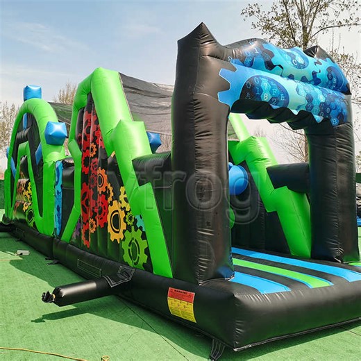 Giant Air Bouncer Trampoline Inflatable Land Obstacle Course Manufacturers Stormbaan Inflatable Obstacle Course for Adults
