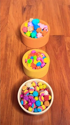 3 Wooden Cups, Pearl & Red Beads Pouring | ASMR 🤍🔴 #sleepasmr #ASMR #beads