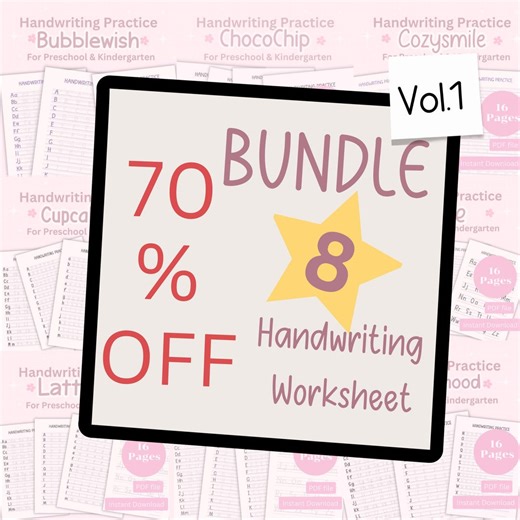 Handwriting Practice Bundle for Preschool & Kindergarten | Printable Alphabet Tracing Worksheets | Homeschool Writing PDF - Etsy