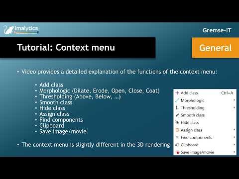 Tutorial video (General): "Context menu (v3.1)