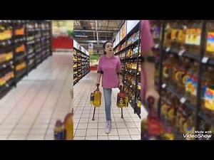 Beautiful amputee woman walking with crutches on shopping spree #adaptive