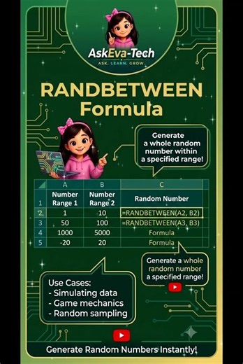 ​🎲 Generate Random Numbers in Excel: How to Use the RANDBETWEEN Formula#excel #randbetween#formula
