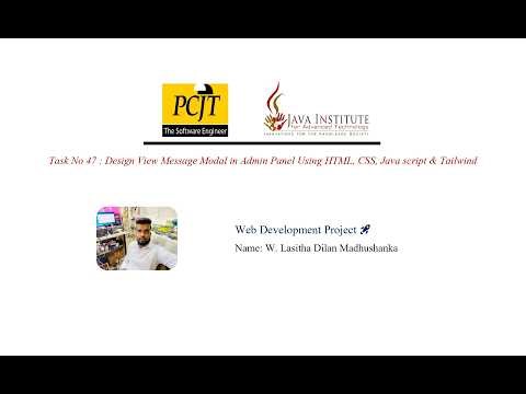 Task No 47 : Design View Message Modal in Admin Panel Using HTML, CSS, Java script and Tailwind