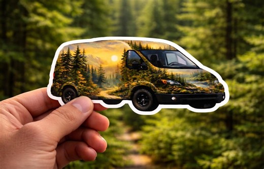 Van Sticker With Forest Theme - Etsy