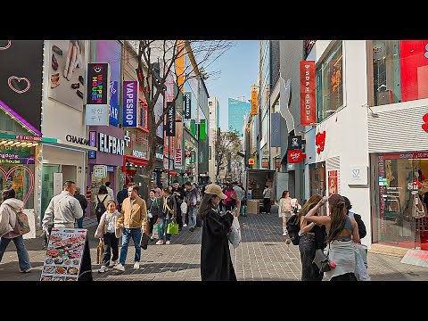 Spring Crowds in Myeongdong Street, Seoul 🇰🇷 | Walking Tour Korea 4K HDR