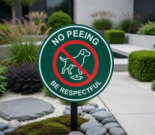 No Peeing Yard Sign, Dog Warning Metal Sign, Be Respectful Sign, Outdoor Garden Sign, Funny Pet Sign Decor