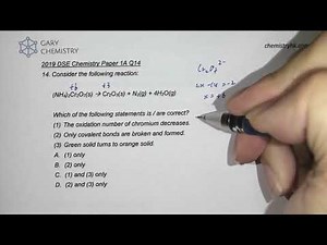 DSE Chemistry 2019 MC Q14 題解