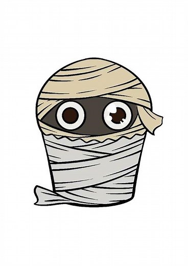Mummy Cupcake Chibi 🧁 Art | สอนวาดรูป การ์ตูน มัมมี่ง่ายๆ | วาดการ์ตูน กันเถอะ