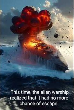 “Attack of the alien👽 warship on the American🇺🇸 warship.” #usa #battle ☠️⚔️