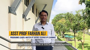 Are you curious about the various factors that affect learning and how humans learn? In this #WhyStudy video, Asst/P Farhan Ali shares with you why the Master of Science (Science of Learning) programme is exactly what you need. Join us at the NIE Postgraduate & Continuing Education Fair 2024 on 18 & 19 May 2024 and get your queries answered by our faculty and staff. Register now: https://ntu.sg/pgce #NIEPGCE2024 #NIENTU #NIEGPL #NIESingapore #NTUSg #masterdegree #highereducation | NIE - Office o