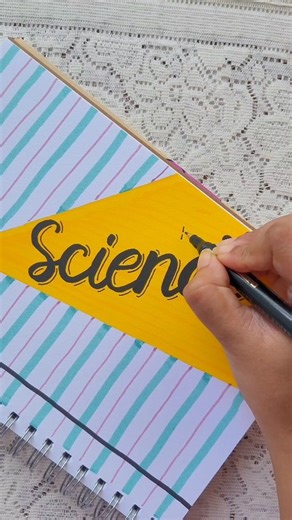 DIY Science Notebook Cover ✨ | Aesthetic Study Art #calligraphy #frontpage #diy