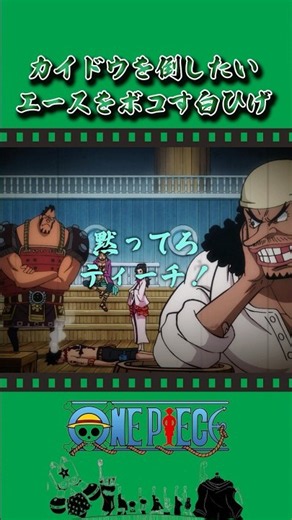 カイドウを倒したいエースをボコす白ひげ #onepiece #ワンピース #アニメ #雑学