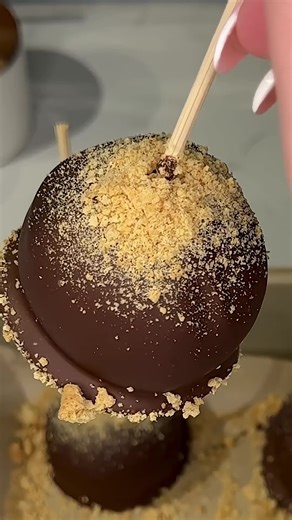 S'mores elements blended into cake pop form for party treats