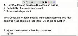 Do these situations involve Bernoulli trials? Explain. a) We roll 50 dice to find the distribution of the number of spots on the faces. b) How likely is it that in a group of 120 the majority may have Type A blood, given that Type A is found in 43% of the population? c) We deal 7 cards from a deck and get all hearts. How likely is that? d) We wish to predict the outcome of a vote on the school budget, and poll 500 of the 3000 likely voters to see how many favor the proposed budget. e) A company 