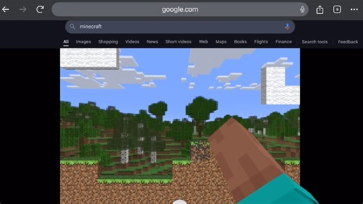 在谷歌Google Search就可以玩我的世界Minecraft！首发！壮烈新发现！谷歌和我的世界合作了！