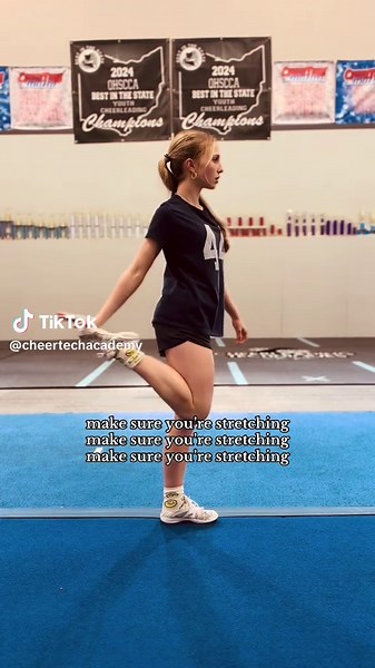 Have your stretches today queen? #fyp #stretch #cheer