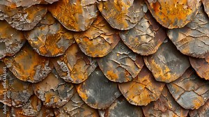As the rust creeps along the seamless curves of the metal it forms a crusted texture that resembles the scales of a dragon.