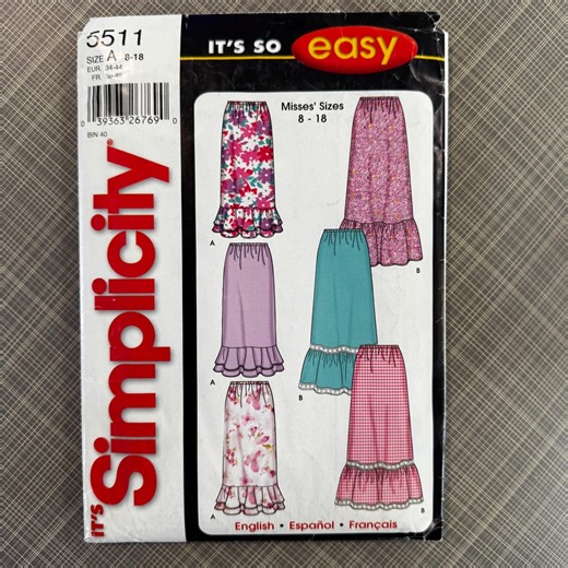 Simplicity 5511 Sewing Pattern Misses Skirts in Two Lengths It's so Easy Hem Variations Out of Print Factory Fold Uncut Sizes 8-18 - Etsy