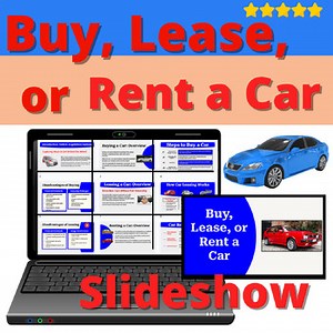 Buy, Lease, or Rent a Car Slideshow Leasing Lesson Unit Terms, Steps Activity