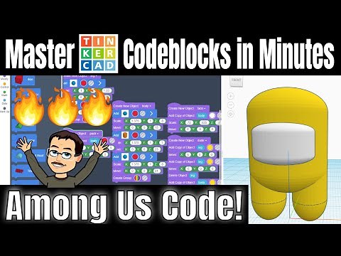 Design A Tinkercad Codeblocks Among Us Character 🤯 Use it as a Part