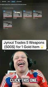 Jynxzis First Gold trade up. 500$ ➡️ 10-10k $ 💰 #jynxzi #cs2 #trade #up #gold #firsttime #mystery