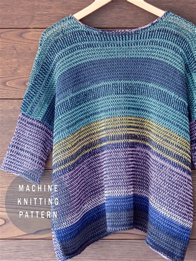 Easy knitted pullover made on a knitting machine Brother KH 260. Perfect beginner friendly pattern, simple construction, clean result. Step by step machine knitting, great for first projects. #machineknitting #knittingmachine #knittingpattern #beginnerknitter #machineknit #knitwear #knitpattern #knittingtutorial #machineknitter #machineknittingtutorial
