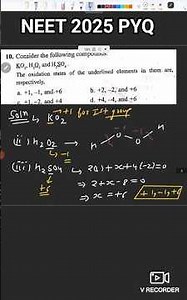 Consider the following compounds -KO2,H2O2,H2SO4#neet #pyq #jee #upsc