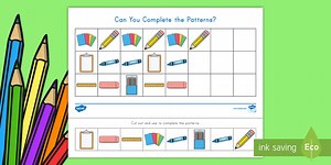 Back to School Complete the Pattern Worksheet