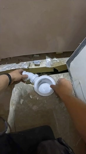 Shower tray trap first fix #diy #plumbing #howto #bathroom #subscribe #youtubeshorts