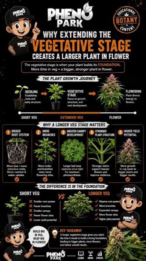 🌱 Why Does a Longer Vegetative Stage Create a Bigger Plant? 🌱 #botany #growscience