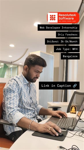 Career | Job Updates | Interview Tips on Instagram: "Resolution AI Software is hiring for the Web Developer Internship Role Link : https://unstop.com/internships/front-end-development-internship-resolute-ai-software-private-limited-1596596 #cocobhaiya #jobs #coding #placement #365dayschallenge"