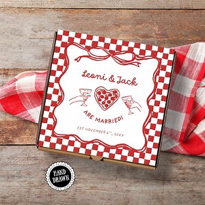 Wedding Pizza Box Label | Fun Printable Grazing Table Decor & Favor | Hand-drawn Editable Canva Template, Happily Ever After Party, PIZ2 - Etsy Canada